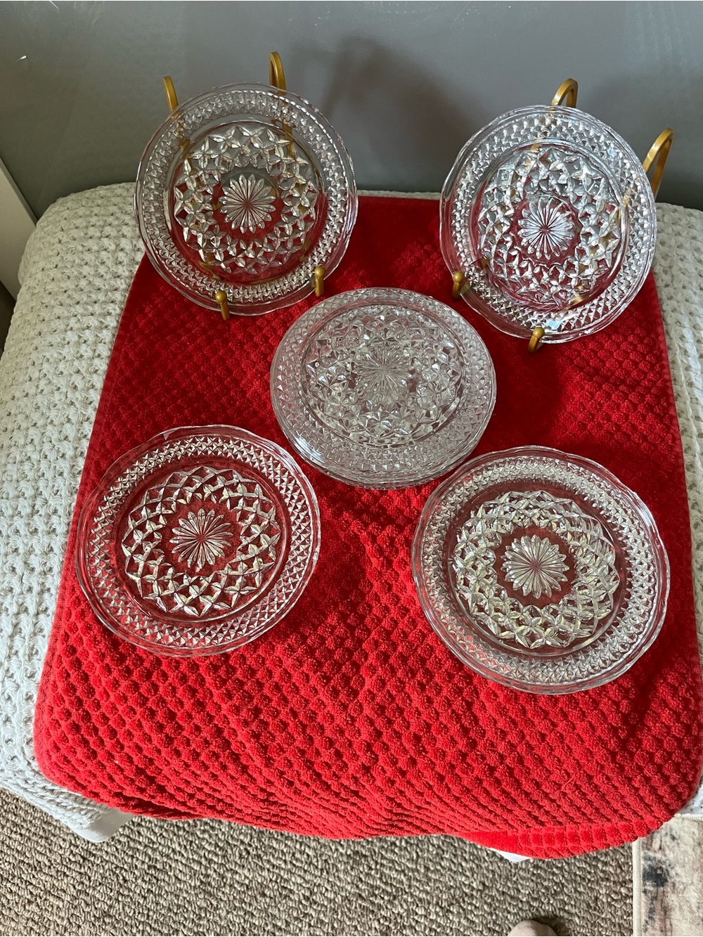 Vintage Anchor Hocking Wexford Clear Glass Plates 6" Set of 8 543